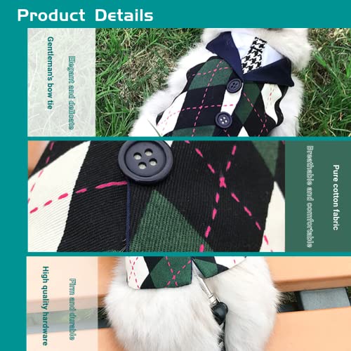 Bunny Harness and Leash,Adjustable Soft Guinea Pig Clothes Pet Rabbit Ferret Harness Costumes for Small Animals Dress - color: Green, size: Medium