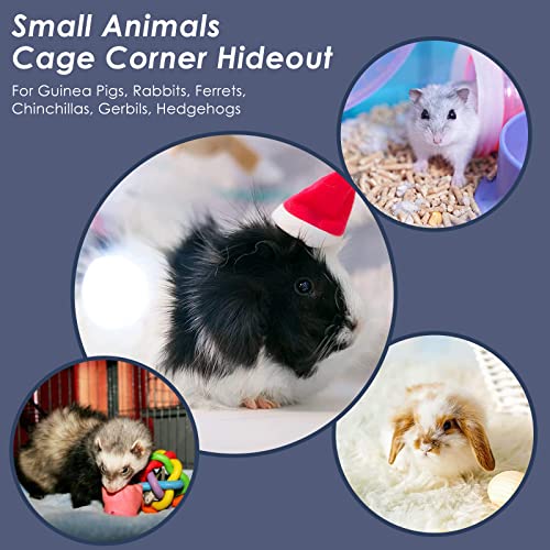 Linkidea Cage Corner Hideout, Pets Forest Corner Hideout for Guinea Pigs, Rabbits, Ferrets, Chinchillas, Gerbils, Hedgehogs, Small Animals Habitat Décor (Gray)