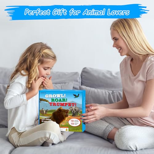 iGRATENS Safari Animals Figures Toys with Sound Books, 10PCS Realistic Jungle Animals Figures & Safari Animals Book with 10 Buttons, Zoo Animal Toys, Learning Toy for 3+ Year Old Boys, Girls, Kids - style: Safari Animals