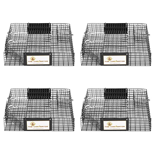 Rugged Ranch 4‑Pack Chipmunkinator Multi‑Catch Chipmunk Trap, Wire Cage, 14.5"x4"x14.5" Each - Live Catch‑and‑Release, 2‑Door Humane Rodent Control, No‑Poison Outdoor Use - color: Chipmunk, size: 4 Pack