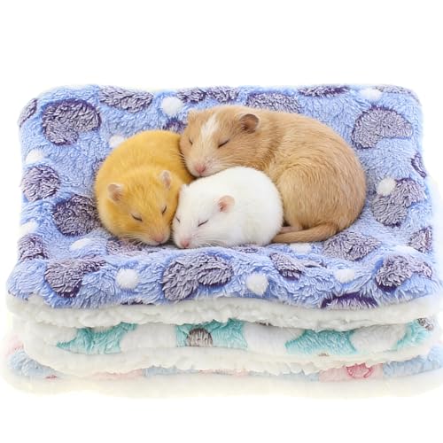 3PCS 24x29cm Guinea Pig Hamster Double Sided Fleece Lined Warm Bed Small Animal Soft Pad Suitable for Pets Weighing No More Than 2.5 Pounds