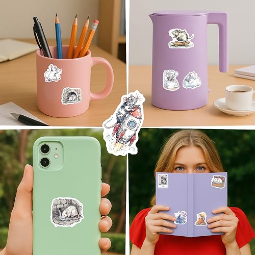 100 PCS Rat Stickers Pack – Waterproof Decals for Water Bottles, Laptops, Phones, Notebook, Cars – Cool Vibrant Graphics for Rat Enthusiast - color: Rat