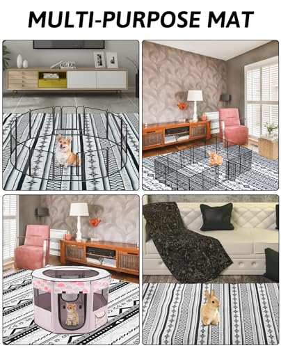 BNOSDM Extra Large Cage Liners for Rabbits 91" X 63" Washable Rabbit Pad Large Bunny Mat Anti Slip Rug for Bunnies Pet Carpet for Chinchillas Cats Guinea Pigs Dogs - size: 91" X 63"