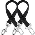 SunGrow Dog Seat Belt for Car, Adjustable Nylon Pet Seatbelt, Supports All Cars, Dog Car Leash Seat Belt, Seatbelt for Dogs, Cats & Ferrets Travel Harness - color: Black