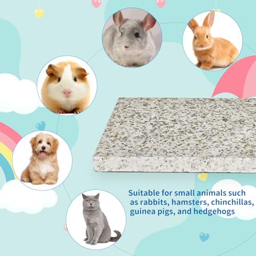 Chinchilla Cooling Stone Durable Cool Down Easy Clean in Hot Summer for Rabbit Hamster Guinea Pig Chinchilla Kitten Small Animals Spots of Gold-Grey
