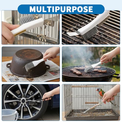 Bird Cage Cleaning Brush Kit 4 Pcs, Bird Poop Remover Tools | Multifunctional Small Animal Cage Cleaner for Bird Cages, Rabbit Cages, Hamster Cages, Parrot Cages