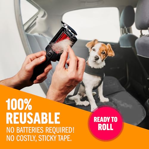 ChomChom Roller Pet Hair Remover – Reusable Lint Roller Pet Hair Removal Tool for Clothes, Couches, Cars and Travel - Cat Dog Hair Remover, Compact, No Sticky Refills Needed (Mini Roller) - color: Black Matte