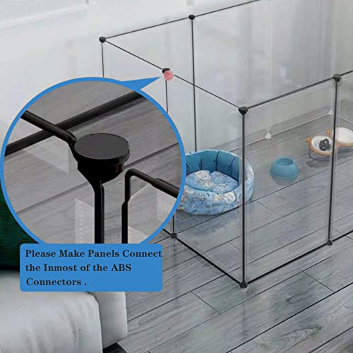 BRIAN & DANY Pet Dog Playpen, Clear Acrylic Puppy Dog Play Pen Indoor, Portable Small Animal Transparent Fence Panels for Rabbit, Kitten, Bunny, Cat, 28 X 20 Inch - style: 28 X 20 Inch