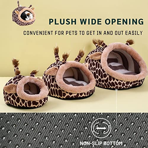 JanYoo Hamster Guinea Pig Supplies Bed Accessories House Hedgehog Cage Supplies Chinchilla Ferret Rat Gerbil (S,Giraffe) - color: 1-Giraffe, size: S