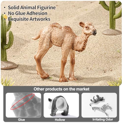 Desert Animals Toys Play Figure Cactus Toys Model for Kids 3+ | Realistic, Solid, Safe, Reptile Diorama Model Kit for Learning Projects, Cake Topper, Cupcake Topper, Birthday Party Favor