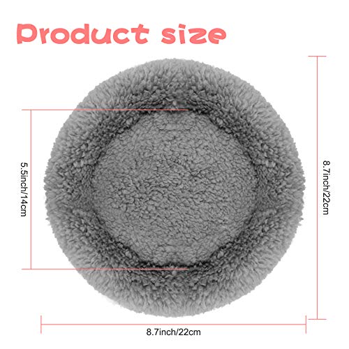 BWOGUE Hamster Bed, Round Velvet Sleep Pad for Guinea Pigs and Rats, 8.7 in | Round Mat for Small Pets, Soft Velvet, Machine Washable, Cage & Home Use, Hamsters Guinea Pigs - color: Grey