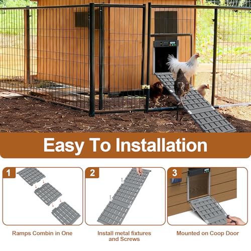 NIUXX Chicken Coop Ramp: Length Adjustable Waterproof & Non-Slip Ladder | Easy to Clean - Suitable for Poultry with Limited Mobility or Flightless Chickens