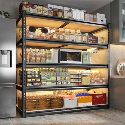REIBII 40" W Storage Shelves,2500LBS Heavy Duty Garage Shelving for Basment | Adjustable Metal Shelving,Pantry Shelf for Spaces Basement,Warehouse,Closet,Storage Room,Library Or Offices,2500LBS - size: 20"D x 40"W x 72"H