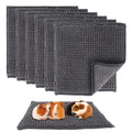 Klmnop 6 Pack Washable Guinea Pig Cage Liner, 12x12 Inch Fleece Liners for Guinea Pig Cage, Reusable Bedding Mats Training Pads for Small Animals Like Bunny Rabbit or Hamster(Dark Gray)