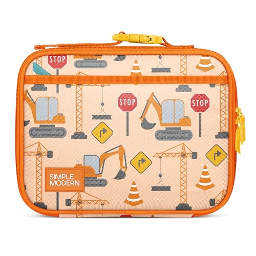 Simple Modern Kids Lunch Box, Insulated Lunch Bag for School | Construction | Hadley Cute Lunch Box for Girls, Boys, Toddlers | Fits Bento Box, Lunch Containers | Small Lunch Bag | Construction Zone - color: -Construction Zone