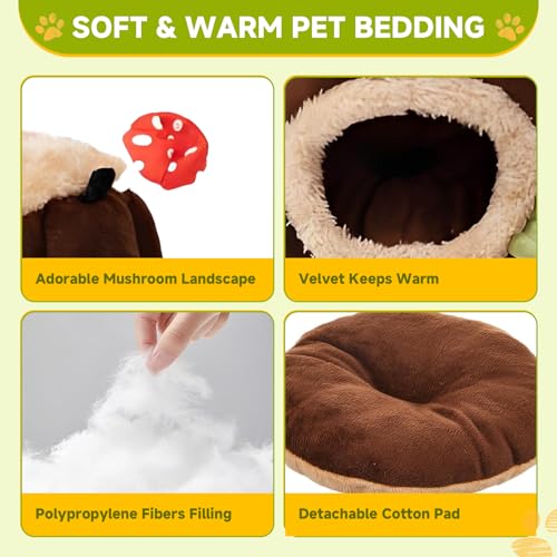 LYART Guinea Pig Hamster Bedding or Hideout for Mouse Mice Rat Ferret Bunny Fluff Bedding Bed House Cage Accessories, Dwarf Rabbits Hedgehog Bearded Dragon Warm Bedding Winter Nest Cave, Washable(1.S) - size: 1.S