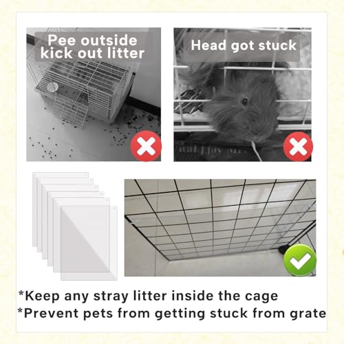 KEYIDE 12 Pcs Urine Guard for Rabbit, Guinea Pig, Ferret Transparent 12'' x 10'' Plastic Sided Liner Cage Accessories Prevent Scatter