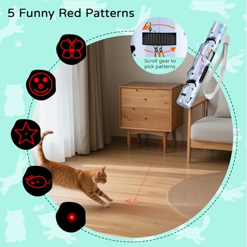 TBTeek Cat Toy, Rechargeable, Battery Screen, Cute Fun Creative Body | 7 Adjustable Patterns for Fun Chase Play Exercise Interactive Kitten Pet Dog Chase Toy - size: 1pc battery display