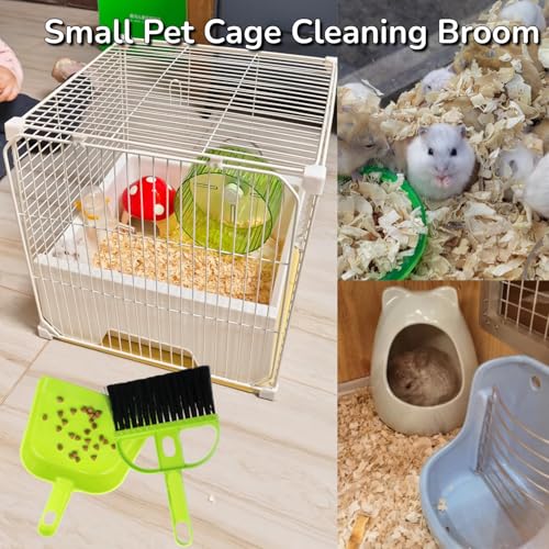 3 PCS Mini Brush and Dustpan Set Plastic Small Broom Used for Desk Home Kitchen, Cage Cleaner for Small Animals, Guinea Pigs Hamsters Chinchillas Rabbits (Mix Color - 3pcs) - color: Mix Color - 3pcs