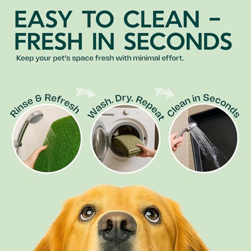 Dog Grass Pad with Tray 23”x35” – Soft-Touch Artificial Grass Pad for Dogs Potty with Pee Pads Washable & Puppy Porch Potty Tray – Dog Litter Box Indoor & Outdoor, Pet Turf for Puppy Toilet Training - color: 1 Pee Pad + Grass Patch + Tray