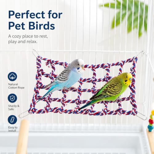 2 Pcs Hanging Rat Rope Net Rat Climbing Bird Rope Toys | Bird Cage Accessories, Colorful Bird Rope Net, Bird Swing Toy, Parrot Climbing Ladder Bridge, for Small Animals