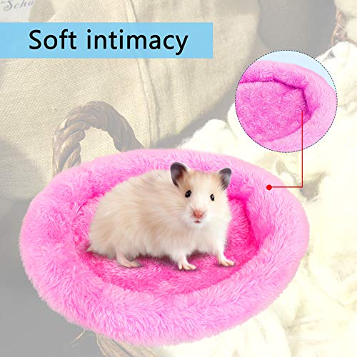 FEBSNOW Guinea Pig & Hamster Beds - Hedgehog, Squirrel & Tortoise/Lizard Beds | Washable Warm Fleece Material, For Guinea Pigs and Hamsters, Cosy Sleeping and Hiding Spot, Anti-Slip Bottom - color: Pink, size: 7 inches x 7 inches