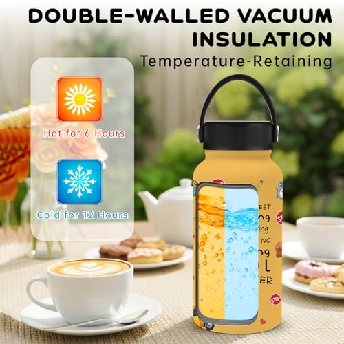25oz Bus Driver Water Bottle with 2 Lid - School Bus Driver Stainless Steel Insulated Water Bottles with Straw, BPA-free Leakproof Sports Waters Bottle for Office Travel, Gifts Cup for Driver - color: Bus driver