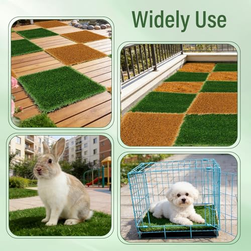 6 PCS Chicken Nesting Pads 12''x12''washable nesting pads for chicken coop | Artificial Grass Box Liners for Laying Eggs Green and Light Brown Chicken Bedding for Nesting Box Pets Garden Indoor Outdoor - size: 6 PCS