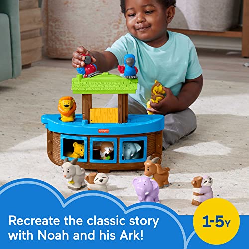 Fisher-Price Little People Noah’s Ark Playset | Toddler Toys, 12 Animals & Noah Figure, Pretend Play for Kids Ages 1+ Years (Amazon Exclusive)