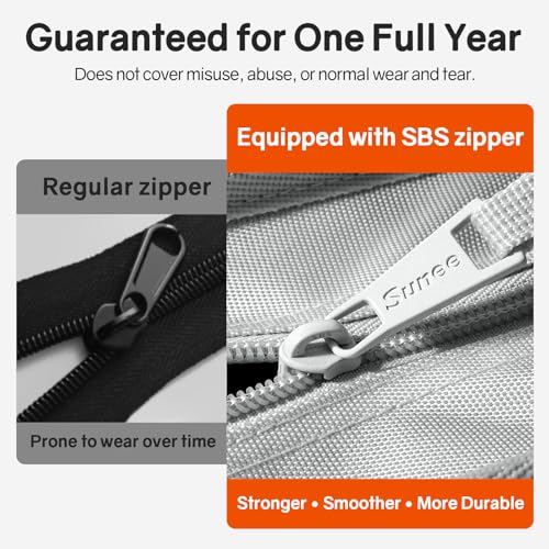 SUNEE Zippered Binder Bag with Handle, 2-Inch 3-Ring O-Ring, 500-Sheet Capacity, Includes Zip Pocket, 5-Tab Expanding File Folder, Multi-Pocket Organizer Binder for Middle School, Light Grey - color: Light Grey