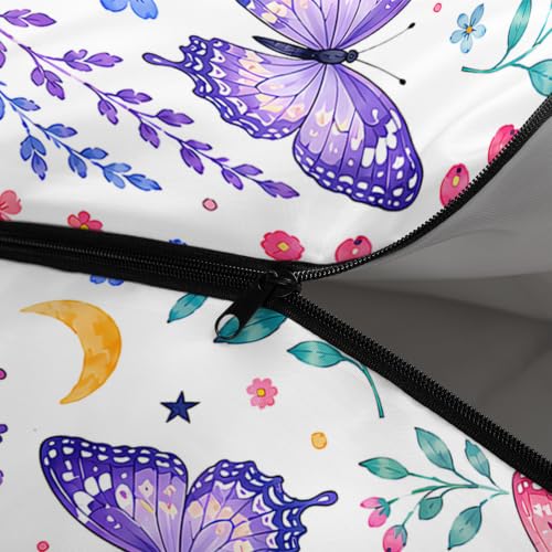 QOOMO Camping Sleeping Bags,3 Season Warm & Cool Weather,Lightweight,Waterproof Sleeping Bags for Adults & Kids,Traveling,and Outdoors,Camping Gear Equipment - color: Floral Butterfly 21