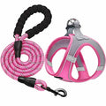haapaw Dog Harness with Leash Set, No Pull Adjustable Reflective Step-in Puppy Harness with Thickened Padded Vest for Extra-Small/Small Medium Dogs - color: Grey / Pink, size: XS