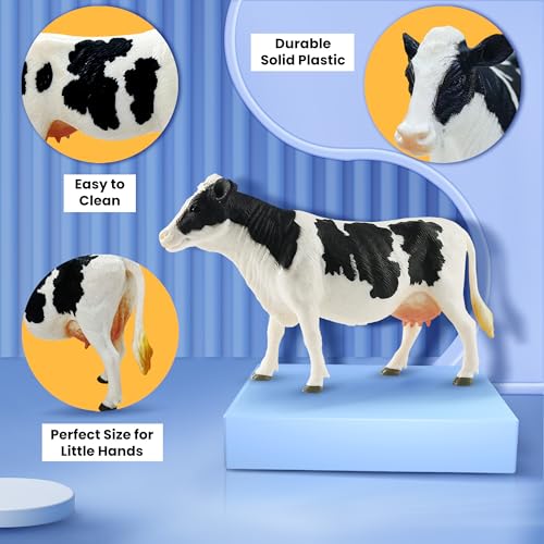Zippytots 6PCS Farm Animal Toys for Kids 3-5 Realistic Plastic Farm Animal Figurines Educational Learning Toy for Toddlers Boys Girls Kids Farm Toys - style: 6-PC Farm Animal Figures Set