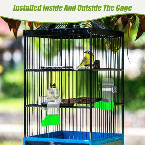 Automatic Bird Cage Water Dispenser, 4.73 oz Parakeet Water Feeder | Water Dispenser for Birds, 4.73 oz Tank, Gravity Flow Helps Reduce Mess, Rotating Cage Clip, Budgies Cockatiels Lovebirds - color: Green, size: 1PCS Water Dispenser