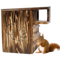 tonchean 16.5" Wooden Squirrel House Nesting Box with Predator Guard Porch | Outdoor Shelter Fits Gray Squirrels,Chipmunks For Backyard Wildlife,Quick Mounting On Trees, Posts, Fences, Or Exterior Walls