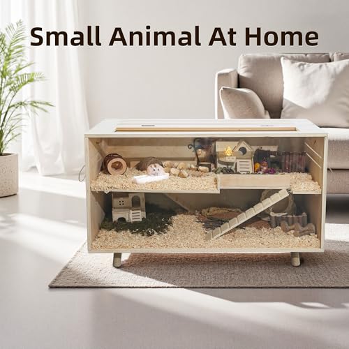 Pine Small Animals Houses&Habitats Chewproof, 40" Pine Guinea Pig Cage Hamster Cage for Small Animals (40" Large, Short-Legged Stick) - size: 40.0"L x 20.0"W x 20.0"H