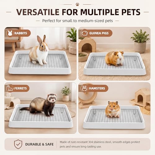 Stainless Steel Grids for Large Rabbit Litter Box Heavy Duty Cage Grid for 22x18x3 Inch Cage, Easy Clean Replacement-cage Bottom for Rabbit, Cat, Guinea Pig & Chinchilla