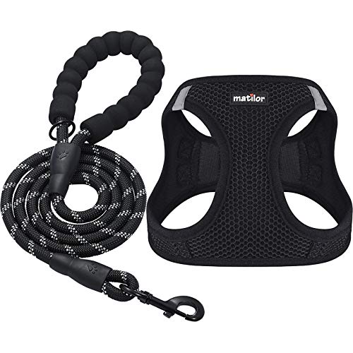 Dog Harness Step-in Breathable Puppy Cat Dog Vest Harnesses for Small Medium Dogs - color: Black, size: X-Large (Chest 20''-24'', Weight 18-28 lb)