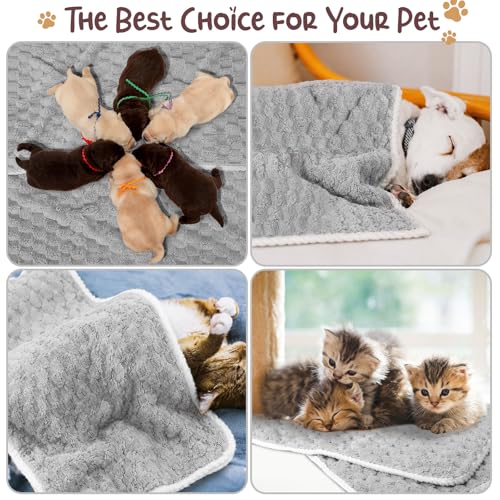 Moukeren 20 Pcs Guinea Pig Fleece Bedding Blankets Bulk Washable Small Animal Fleece Cage Liners Pet Sleeping Mat Cover for Hamster Chinchilla Rabbit Hedgehog (14 x 30 Inch,Cloud Style,Gray) - color: Gray, size: 14 x 30 Inch, style: Cloud Style