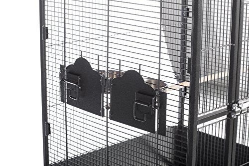 Prevue Pet Products Park Plaza Bird Cage with Perches - L, Black Hammertone | Large Steel Cage with Rolling Stand and Perches, Ideal for Cockatiels and Medium Birds - color: Black Hammertone