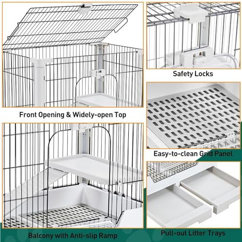 Yaheetech 30'' Small Animal Cage 2-Level Open Top Rabbit Cage on Wheels with Pull-Out Tray for Guinea Pig, Ferret, Chinchilla, Kitten, Bunny Small Animal Hutch, 30'' W × 20'' D × 27'' H - size: 30.0"L x 20.0"W x 27.0"H