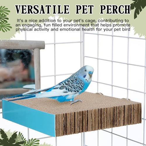 Skyygemm 3 Pcs Bird Chew Toys Parrot Perch Cardboard Platform for Cage Bird Paw Grinding Stand Parrot Cage Playground Exercise Toys for Macaws Small Parakeets Budgies Conure Cockatiel(Large) - size: Large