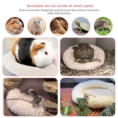 BWOGUE Hamster Bed, Round Velvet Sleep Pad for Guinea Pigs and Rats, 8.7 in | Round Mat for Small Pets, Soft Velvet Comfort, Machine Washable, Cage and Home Use, Hamsters Guinea Pigs - color: White