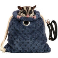 Sugar Glider Bonding Pouch Warm Travel Carrier Hamster Nest & Strap (Blue) | Extra-thick plush carrier for sugar glider & hamster. Features multi-hole ventilation, ideal for short travel with small pets - color: Blue
