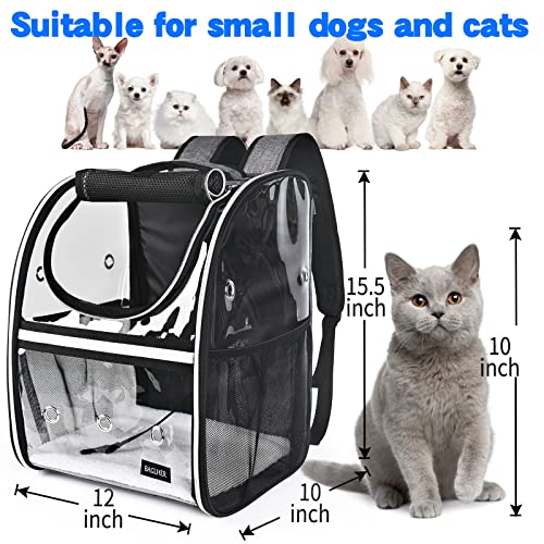 BAGLHER Cat Carrier Backpack, Airline Approved Pet Travel Carrier with Fleece Pad for Puppy and Small Animals - color: Grey2, size: Non-Expandable