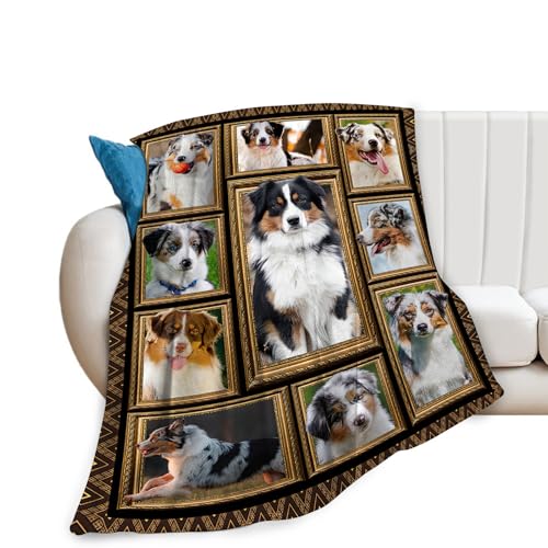 Australian Shepherd Blanket, Dog Throw Blankets, Animal Fuzzy Plush Blanket Ultra Soft for Dog Lover Gift Kids Teens Women Men Girls Boys Stuff Decor for Home Bedding Sofas Couch Camping 50"X40" - color: Australian Shepherd, size: 50"x40"