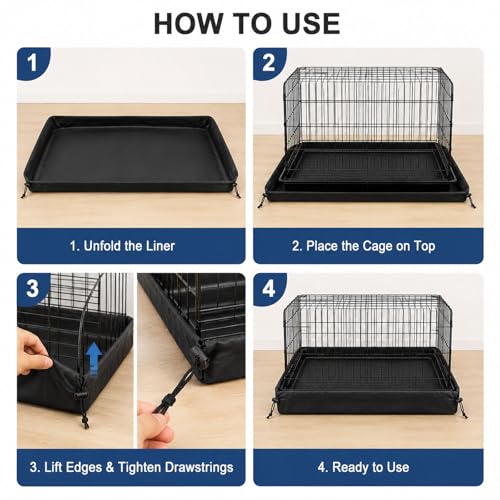 Cage Liner for Guinea or Rabbit: 24 x 48 Inch Small Pet Bedding Pad Accessories, Washable & Waterproof Mat for Bunny or Hamster (Without Cage)