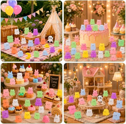 100 PCS Mystery Bag Animal Mochi Squishy Toys, Mini Blind Bags Bulk Cute Kawaii Sensory Fidget Surprise Toys for Kids, Classroom Prizes, Party Favors, Treasure Box Rewards, Goodie Bag Stuffers - color: 100pcs Mochi Toys