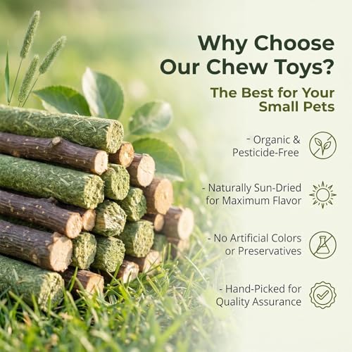 Sukh 300g Rabbit Chew Toy Set-Timothy Hay,Apple Sticks & Sweet Bamboo Stick | Natural Small Animal Treat Set for Rabbits, Guinea Pigs, Chinchillas and Squirrels, for Teeth Grinding, Enrichment and Gifts - color: Timothy & Apple & Sweet Bamboo