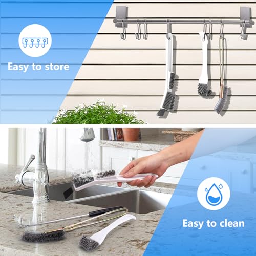 Bird Cage Cleaner Brush Kit Accessories,4 Pcs | Bird Poop Remover Cleaning Tools Set Accessories for Small,Medium,Large,Tall,Parakeet,Budgie,African Grey Parrot Birds Cage